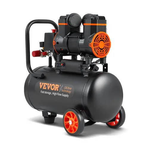 【Summerfinds】VEVOR 4.8 Gallon Air Compressor 1.2HP 2.2 CFM@90PSI Oil Free Air Compressor Tank & Max. 116PSI Pressure70 dB Ultra Quiet Compressor for Auto RepairTire InflationSpray PaintingWoodwork Nailing, Power Tool, Tools And Gadgets