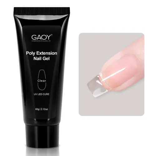 GAOY Poly Gel, 60g Nail Extension Gel, Pink Nude Builder Enhancement for Beginner & Professional Nail Art Salon DIY at Home