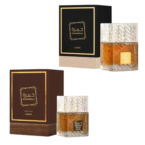 Lattafa Khamrah & Khamrah Qahwa Multi-Pack Eau de Parfum (3.4 fl.oz) - Unisex EDP Fragrance, Fragrance Perfume with Great Scent