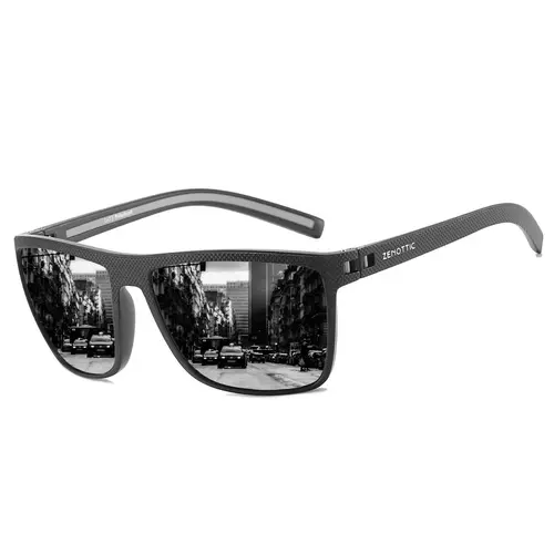 ZENOTTIC Men's Casual Polarized Sunglasses - Anti-Slip TR90 Memory Frame, Anti-UV HD TAC Lenses, Lightweight Practical Eyewear for Driving, Outdoor Activities, Contemporary Black Men's Accessories, Everyday Use, Sunglasses for Women
