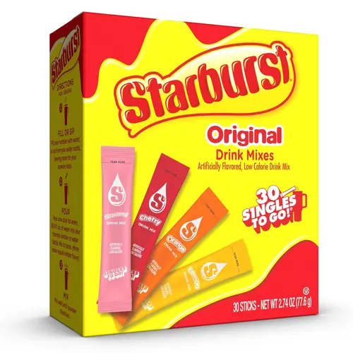 Starburst 30ct Sugar-Free Singles To Go! Drink Mix Packets, Drink Mix Sticks