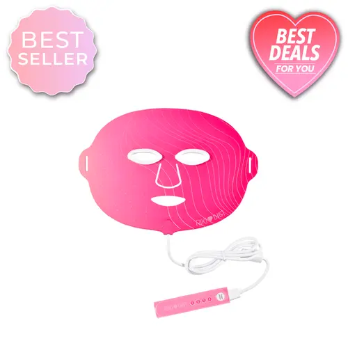 RIKI Baby Face LED Face Mask – 630nm Red Light, 830nm Infrared & 465nm Blue Light Therapy for Fine Lines, Wrinkles, Acne, Uneven Skin Tone & Skin Rejuvenation, 4 LED Modes, Comfortable Ergonomic Fit, Wireless, USB Rechargeable