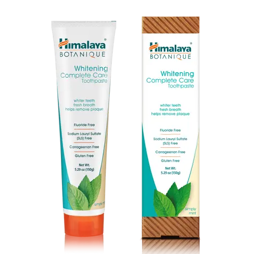 Himalaya Botanique Complete Care Whitening Toothpaste, Simply Mint, for a Clean Mouth, Whiter Teeth and Fresh Breath, 5.29 oz