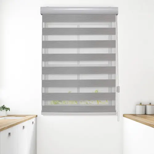Elegant Comfort Corded Zebra Roller Blinds – Dual Layer Sheer & Blackout Light Control Window Treatment
