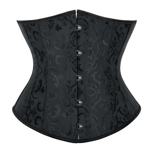 Women's Boning Corset - Lace-Up Spandex Underbust Waist Trainer, Jacquard Brocade Gothic Costume, Corset Style Party Outfits for Halloween Valentines Day Shapewear 9427-D1, Clothes