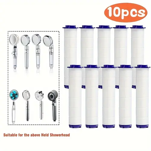 Replacement Filter Cartridge for Showerheads - PP Cotton Core, Compression Design, Durable Build, Fine Fit, Water Cleaning, Universal Compatibility with Most Showerheads, Water Filter & Handheld Showers