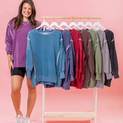 Lived In Exposed Seam Garment Washed Oversized Sweatshirt by DD Design| S - 3XL