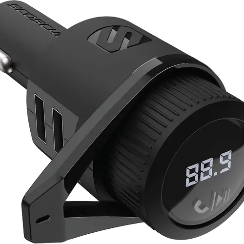 Scosche BTFreq Pro Bluetooth Hands-Free Car Kit with FM Transmitter Dual USB-C & USB-A Ports for Rapid Charging and Wide Compatibility - Automotive