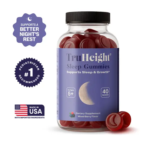 TruHeight Sleep Gummies - Kids & Teen Natural Sleep Aid for Growth & Development - Endorsed by Pediatricians - Kids Melatonin Gummy - Ages 4+