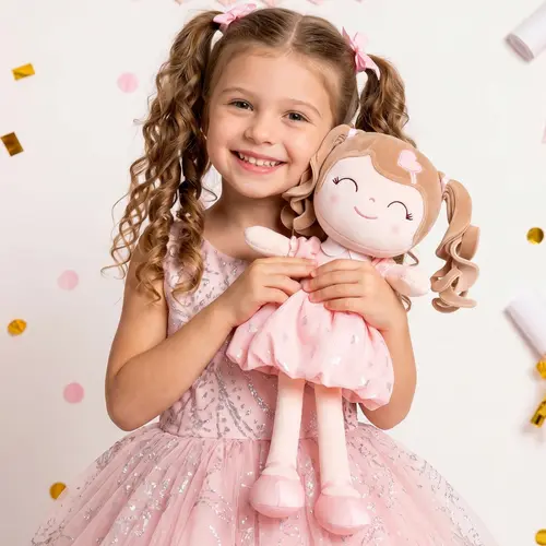 Gloveleya Strawberry Princess Soft Plush Doll, Cuddly Stuffed Animal for 0-6 Yrs Baby Girls, Cute Collectibles with Gift Bag, 1st Birthday & Christmas Toddler Gifts