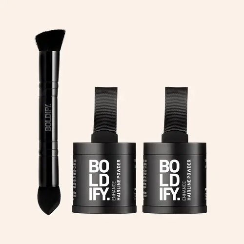 Boldify Double Hairline Powder Bundle, Haircare Product with Instant Cover Effect and FREE Brush