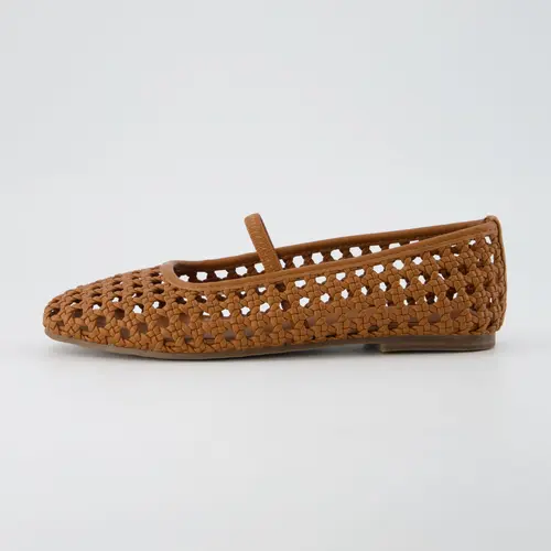 Cushionaire Women's Weavy Squared Toe Woven Mary Jane Flat - Chic Ballet Flats for Women with Memory Foam+ | Wide Widths Available