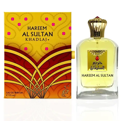 KHADLAJ PERFUMES Hareem Al Sultan Gold Eau de Parfum Spray for Unisex 2.50 Ounce 75 ml Luxurious Floral & Woody Scent with Rose Bergamot Jasmine Amber Agarwood Sandalwood Patchouli