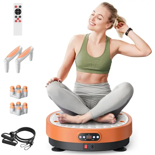 MERACH Round Vibration Plate,Whole Body Lymphatic Drainage Fitness Machine,330LBS Capacity with 9 Modes 99 Speed Levels,Portable Quiet Design for Home Gym Daily Fitness Gifting Summervibes