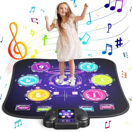 Merach Dance Mat Bluetooth Electronic Dance Pad with Light-up 6-Button 8-Button Built-in Music Dance Game Toy Gift for Kids Girls Boys 3-12 Years Old Summervibes