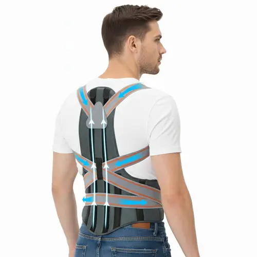 Posture Corrector AULEXMED [DealsForYouDays], Breathable Full Back Support Brace with Adjustable Shoulder Straps for Men & Women Daily Wear