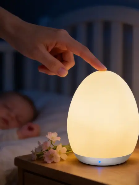 Night Light for Kids, Egg Light for Nursery with 7 RGB Colors Changeable & Stepless Dimming, Rechargeable Tap Light & Touch Control - Baby items, Interior decoration |Mother’s Day Special, Summervibes Usb Charging Lamp Wireless Portable Lamp