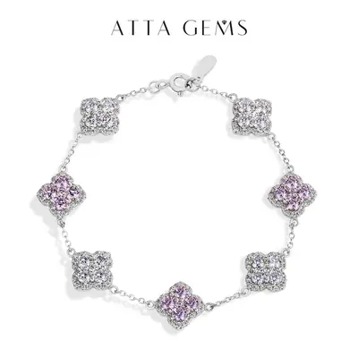 Elegant Jewelry Bracelet - Synthetic Moissanite with Blue Zircon, Pink Zircon Artificial Gemstone - Accessories for Women - Women's Gifts for Girlfriend, Mother's Day - Model B021 summerwins,summerwins