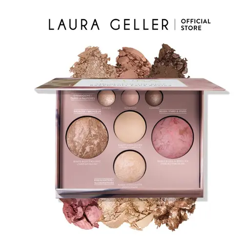 Laura Geller The Best of the Best Baked Face Palette with Eyeshadow, Bronzer, and French Vanilla in Elegant Packaging