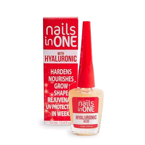 12ml Nail Care Liquid Base & Topcoat - Keratin + HA Boost Formula, Hyaluronic Acid Quenches Dry Nails, Strengthens, Smooths, UV Protection, Hydrating Moisturizer with Calcium