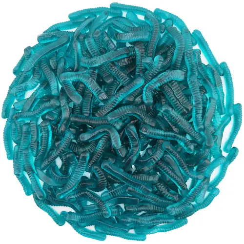 Blue Raspberry Gummy Worms 1 Pound Bag - Sweet Snack Candy with Chewy Texture