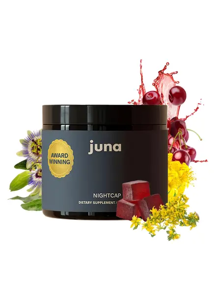 Juna Nightcap Sleep Gummies - Natural Sugar-Free Sleep Aid Dietary Supplement with Tart Cherry, GABA, Magnesium, Chamomile, Passionflower, Low-Dose Melatonin, Award-Winning, Non-Habit-Forming