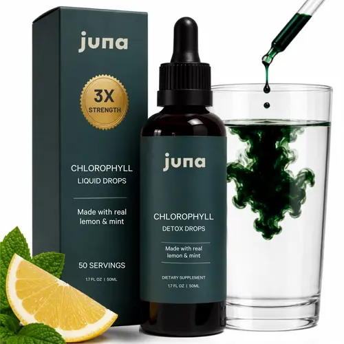 Juna Detox Chlorophyll Drops with lemon and mint for overall wellness  - 1.7 FL oz