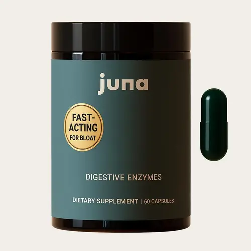 Juna Digestive Enzymes Supplement with Spore-Based Probiotics, Enzymes, and herbs for Healthy Digestion and Debloat