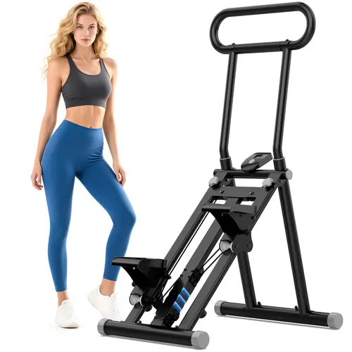 HXD-ERGO Foldable Vertical Climber, Unisex Home Gym Cardio Machine with Adjustable Resistance, LCD Monitor That Tracks Calories Burned, Great for Any Fitness Level