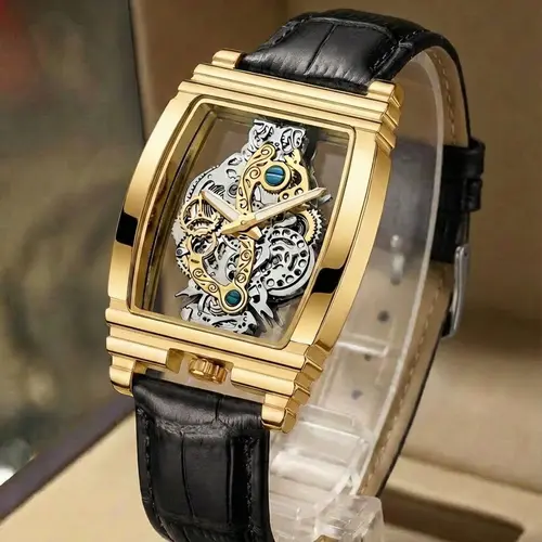 Men's Business Fashion Barrel Shaped, Barrel Dial Watch, Fashion Watch for Party, Daily Clothing Decor, Watch for Birthday Gift, Business Fashion Watches, Quartz Analog Watch, Quartz Wristwatches