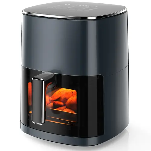 【Deal】Sweet Furniture Air Fryer 6 Quart Capacity with Window Square Air Fryer 12-in-1 Air Fry, Roast, Reheat, Dehydrate, Bake, Steam with 400F