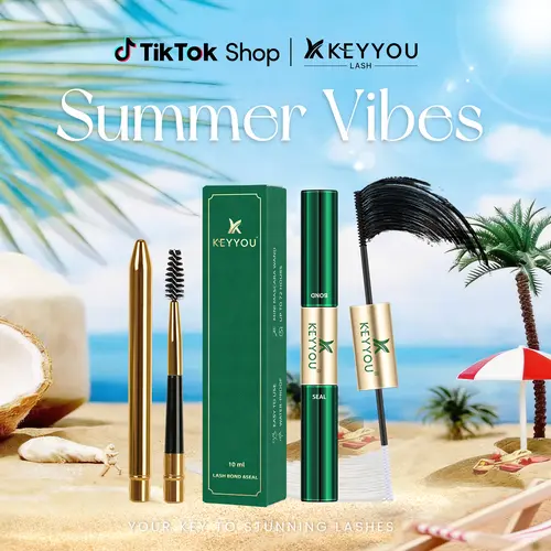 KEYYOU Waterproof Lash Bond & Seal 10ml with Mascara Brush- Eyelash Adhesive for Long-Lasting Makeup - Eyelashes #sohochic