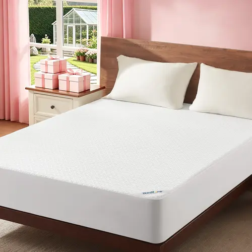 SummerWins【BEDLORE】Waterproof Fitted Sheet Mattress Protector, Soft Breathable Fabric with 4-Grid Pattern, Stretch Pockets for 6–18 Inch Mattresses, Perfect for Bedroom & Daily Sleep