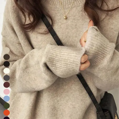 Women's Solid Drop Shoulder Long Sleeve Knitting Sweater Casual Jumper Casual Fit Medium Fashion Round Neck Pullover, for Fall & Winter, Women's Knitwear for Daily Wear, Gifts For Women