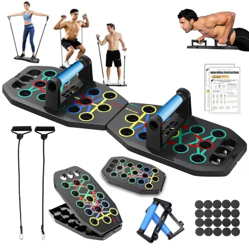 Multifunctional Foldable Adjustable Push Up Board - Portable Unisex Training Equipment for Home & Gym Workouts, Ergonomic Design for Chest, Back, Shoulders Muscle Groups Strength Enhancement