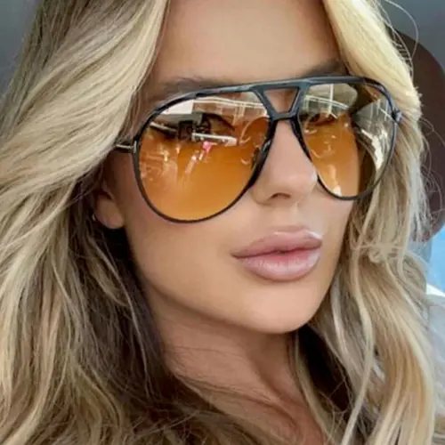 Women's Vintage Top Bar Oversized Frame Sunglasses, Trendy Casual Sunglasses for Everyday Use, Fashion Accessories for Outdoor Activities, Trendy Beach Eyewear, Street Style Shades, Fashion Sunnies