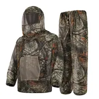 LOOGU Polyester Mosquito Protection Set - Net Hooded Jacket, Net Pants for Hiking, Camping, Hunting, Fabric, Outdoor