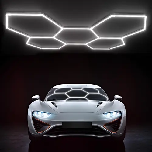 HYPERLITE 2025 New DIY Plug-in Hexagonal Ceiling Light, Honeycomb Ceiling Light, Ultra Bright , Hexagonal Garage Light suitable for garages, supermarkets, shopping malls, car shows, basements, ideal for Led Backlit Led Lighting，BackToSchool
