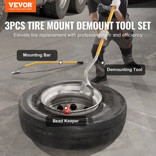 【BackToSchool】VEVOR Truck Tire Changer Mount Demount 22.5-24.5 in Radial Bias Ply/Tubeless Tire, Tire Repair Kit