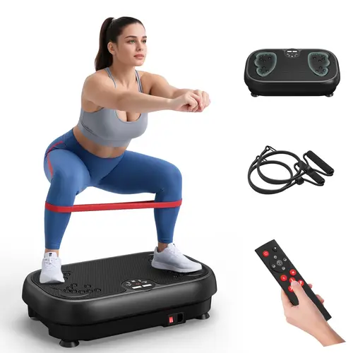 RELIFE All-in-1 Vibration Platform Machine - Unisex Multifunction Exercise Equipment, Compact Workout Machines for Home with Resistance Bands & Remote Control, 440lb Capacity, Full Body Workout Gear