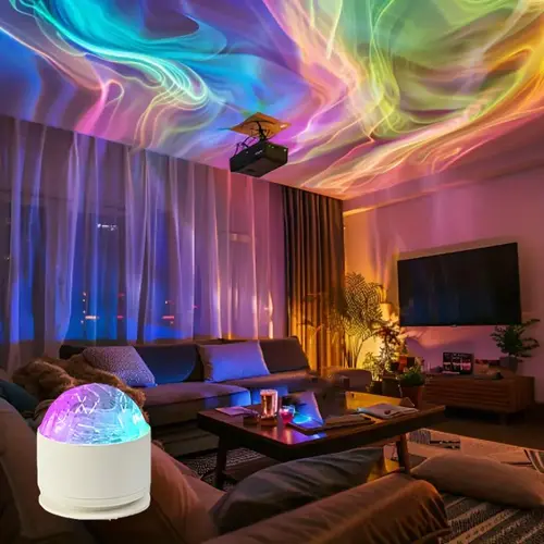 LED Projector Lamp with Remote Control, 1 Count USB Powered Color Changing Round Spotlight with Infrared Sensor, Decorative Light for Bedroom, Wedding, Travel, Leds Projector