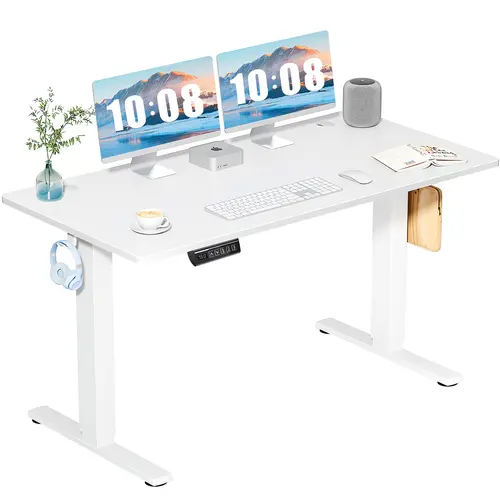 Sweetcrispy Electric Adjustable Height Standing Desk - 2 Joined Tabletops Ergonomic Sit-Stand Workstation, Office & Gaming Ready Adjustable Desks & Workstations, Gaming Desk