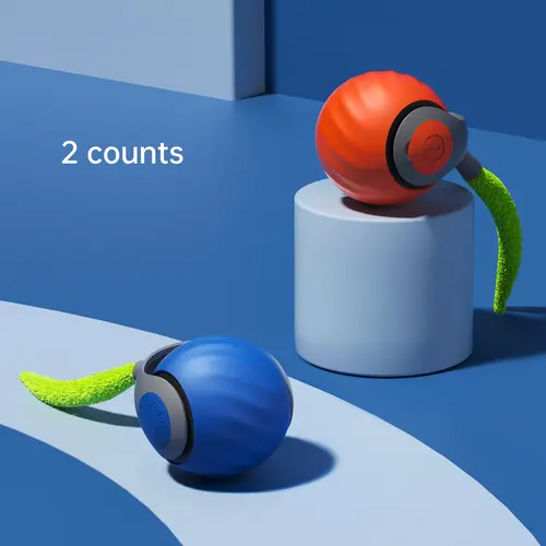 Petgravity 2-Pack Silicone Automatic Rolling Ball Cat Toy - Type-C Rechargeable Interactive Ball/Chaser Kitty Teaser, 2 Counts Cute Toys for Learning Through Play Universal Size Pet Supply