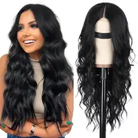 AISI HAIR Long Wavy Lace Hairline Wig for Women 26 Inch Middle Part Synthetic Heat Resistant Wig for Daily Party Glueless Wig Lace Front Wig,summerhairstyles Adjustable Wig
