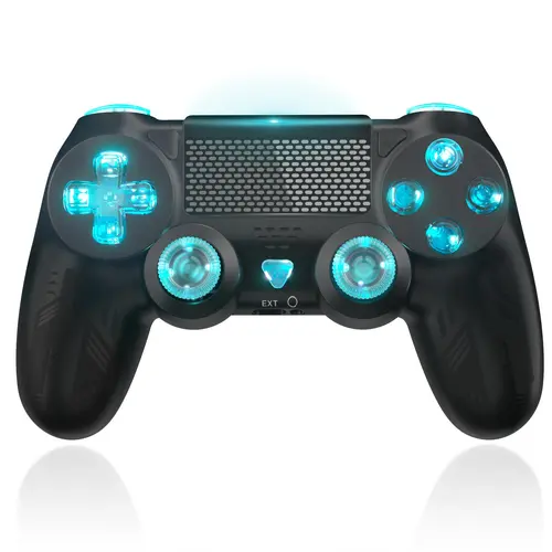Wireless Bluetooth Gaming Controller for PS4 with LED Light - Console Accessory Compatible with Playstation 4/Slim/Pro, Supports Turbo, Dual Vibration, 6-Axis Motion Sensor, Touch Pad, Accessories