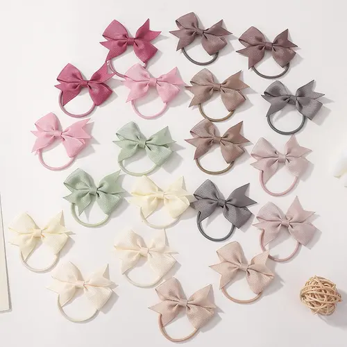 Solid Color Cute Cartoon Bowknot Design Hair Tie, Cute Hair Ties, Hair Bows, Fashionable Hair Accessories, Cute Fashion Hair Accessories Set for Women & Girls, Minimalist Headwear Suitable for Thick Hair, Gifts for Wife