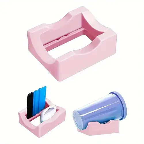 Cup Holder, 1 Set Including 1 Count Durable Silicone Cup Holder & 1 Count Scraper, Drinkware Accessories for Home Kitchen, Drink Holders