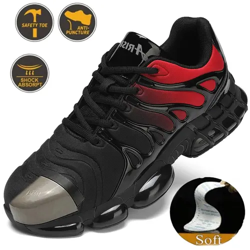 Men's Steel Toe Shoes Sturdy Work Shoes Lightweight Steel Toe Athletic Shoes Safety Shoes Puncture Resistant Composite Toe Outdoorfun Summervibes