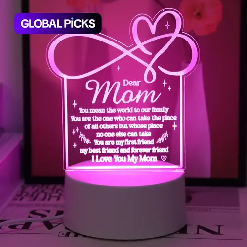 To My Mom Letter-Pattern LED Night Light, USB-Powered Glowing Letter Lights, LED Light Letters, Desktop Decorative Light, Illuminated Night Light, Creative Gift for Mom on Birthdays and Mother's Day #GLOBAL PICKS