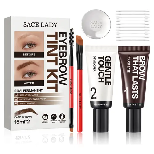 SACE LADY  Eyebrow Tint Kit,Long-lasting Waterproof Sweat-proof Eyebrow Dye Paste Set,Hair Color Kit Makeup Cosmetics SummerFinds